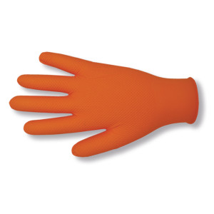 Rukavice gumové BERNER, 90ks, 339158, jednorázové nitrilové, velikost L, oranžová, GRIP Premium, 339158, pryžové